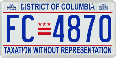 DC license plate FC4870