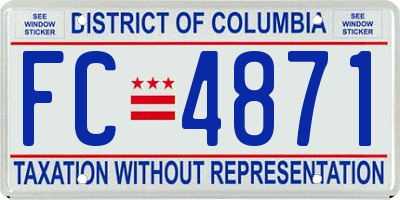 DC license plate FC4871