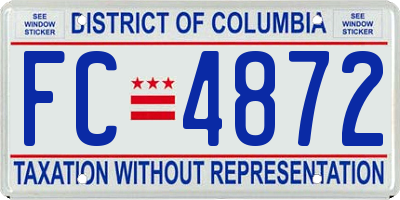 DC license plate FC4872