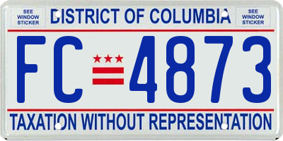 DC license plate FC4873