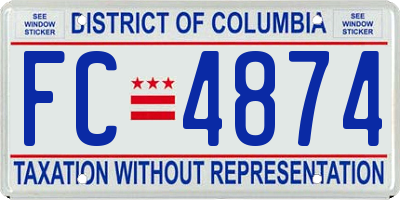 DC license plate FC4874