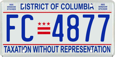 DC license plate FC4877