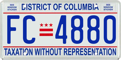 DC license plate FC4880