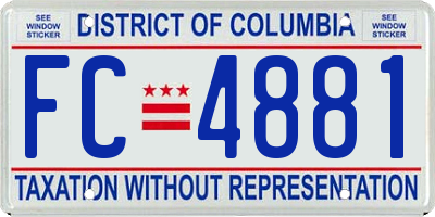 DC license plate FC4881