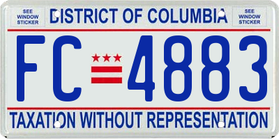 DC license plate FC4883