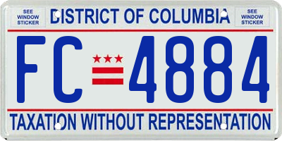 DC license plate FC4884