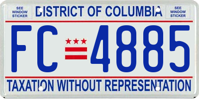 DC license plate FC4885