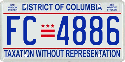 DC license plate FC4886