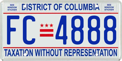 DC license plate FC4888