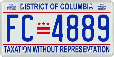 DC license plate FC4889