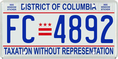 DC license plate FC4892