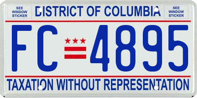 DC license plate FC4895