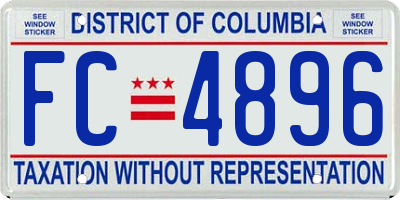 DC license plate FC4896