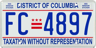 DC license plate FC4897