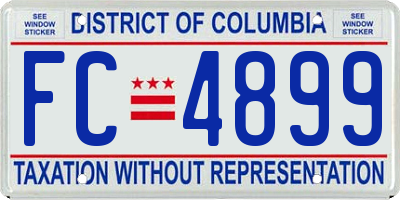 DC license plate FC4899