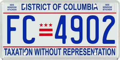 DC license plate FC4902