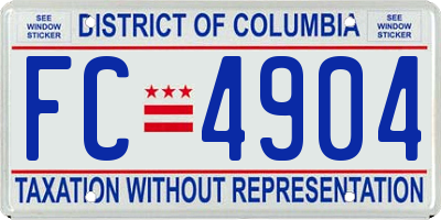 DC license plate FC4904