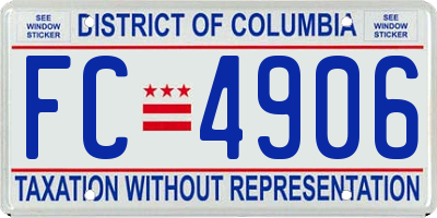 DC license plate FC4906