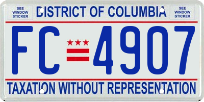 DC license plate FC4907