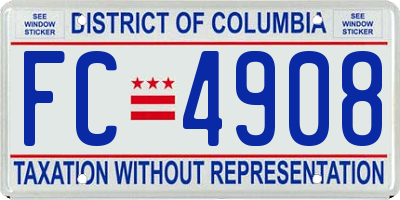 DC license plate FC4908