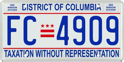 DC license plate FC4909