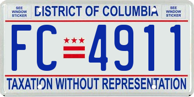 DC license plate FC4911