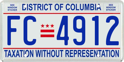 DC license plate FC4912