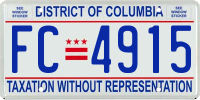 DC license plate FC4915