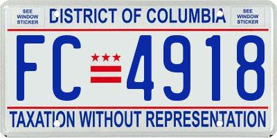 DC license plate FC4918