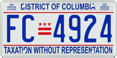 DC license plate FC4924