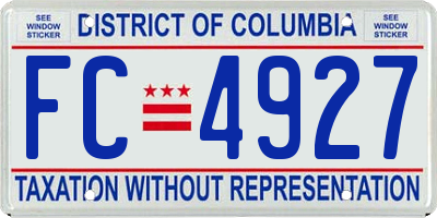 DC license plate FC4927