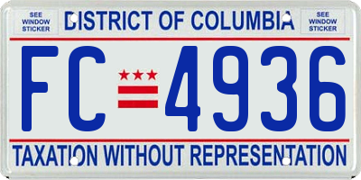 DC license plate FC4936