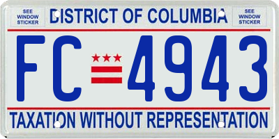 DC license plate FC4943