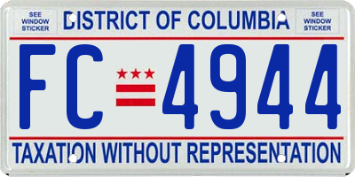 DC license plate FC4944