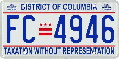 DC license plate FC4946