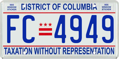 DC license plate FC4949