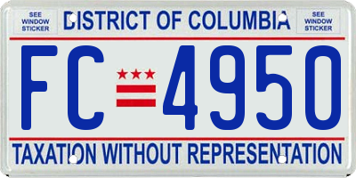 DC license plate FC4950