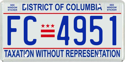 DC license plate FC4951