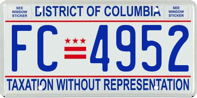 DC license plate FC4952