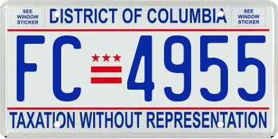 DC license plate FC4955