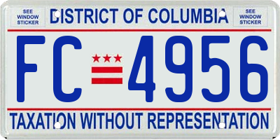 DC license plate FC4956