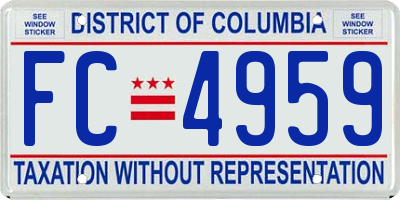 DC license plate FC4959