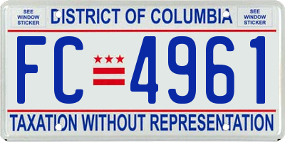 DC license plate FC4961