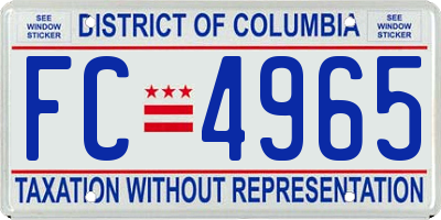 DC license plate FC4965