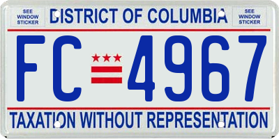 DC license plate FC4967