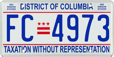 DC license plate FC4973