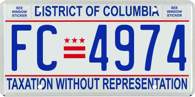 DC license plate FC4974