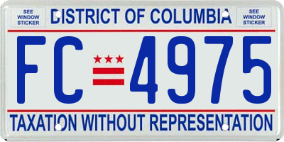 DC license plate FC4975