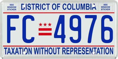 DC license plate FC4976