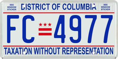 DC license plate FC4977